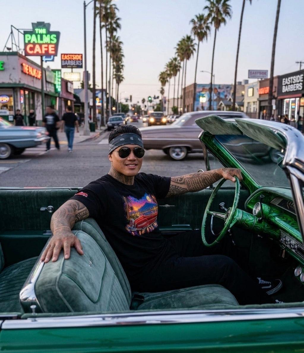 Mz. Lopez 1952 Chevy convertible collection T-shirt - MOB 247 Lifestyle
