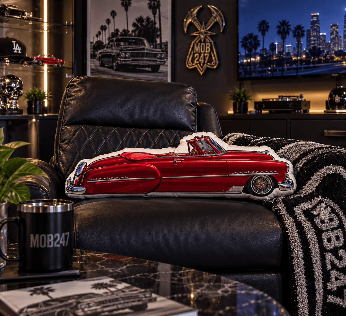 MZ LOPEZ 1952 Chevy pillow - MOB 247 Lifestyle