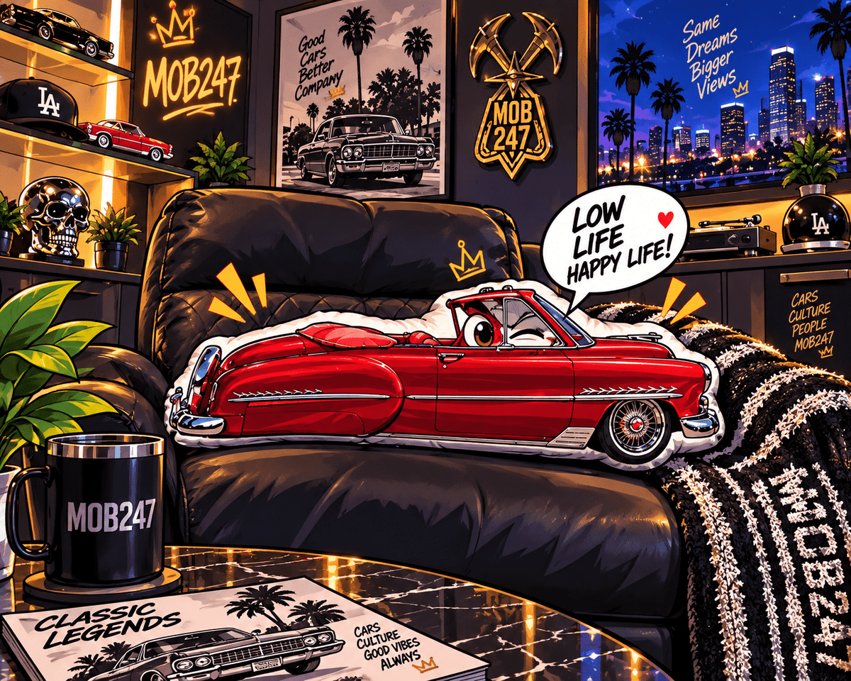 MZ LOPEZ 1952 Chevy pillow - MOB 247 Lifestyle