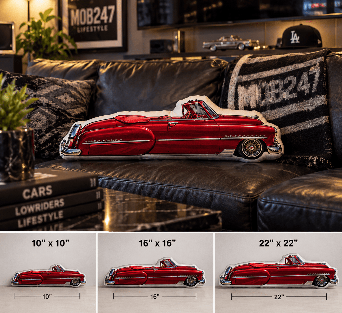 MZ LOPEZ 1952 Chevy pillow - MOB 247 Lifestyle