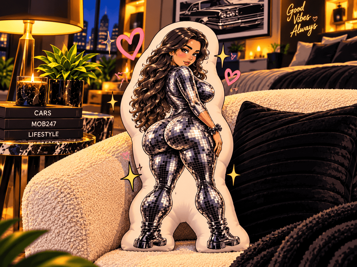 Mz Lopez Chrome Custom Shape Pillow - MOB 247 Lifestyle