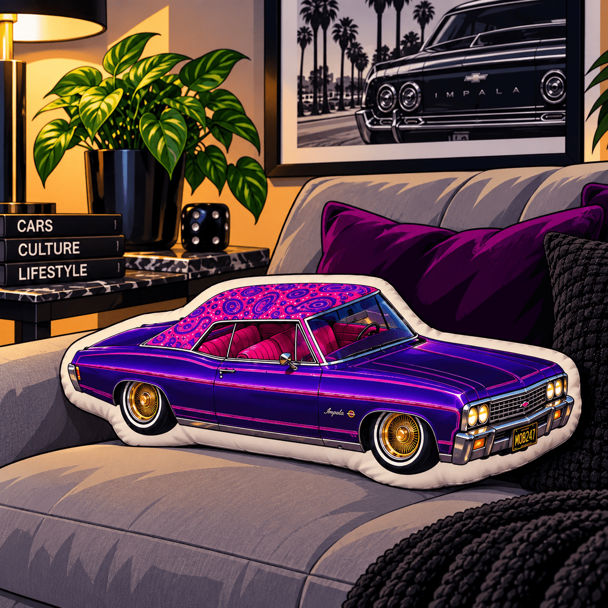 Mz. Lopez Collection Classic Impala -shaped pillow - MOB 247 Lifestyle