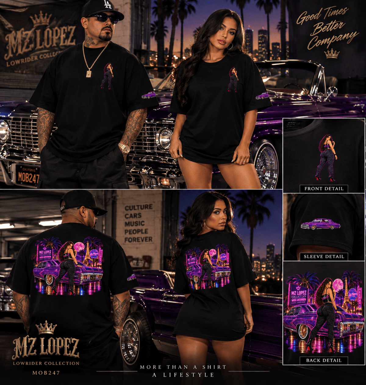 MZ Lopez Lowrider Collection Short Sleeve Tee - MOB 247 Lifestyle