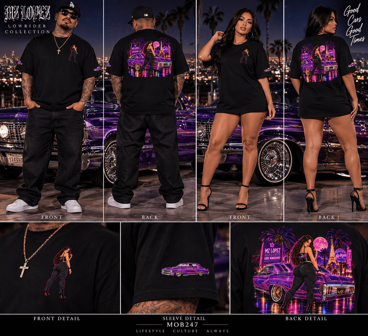 MZ Lopez Lowrider Collection Short Sleeve Tee - MOB 247 Lifestyle