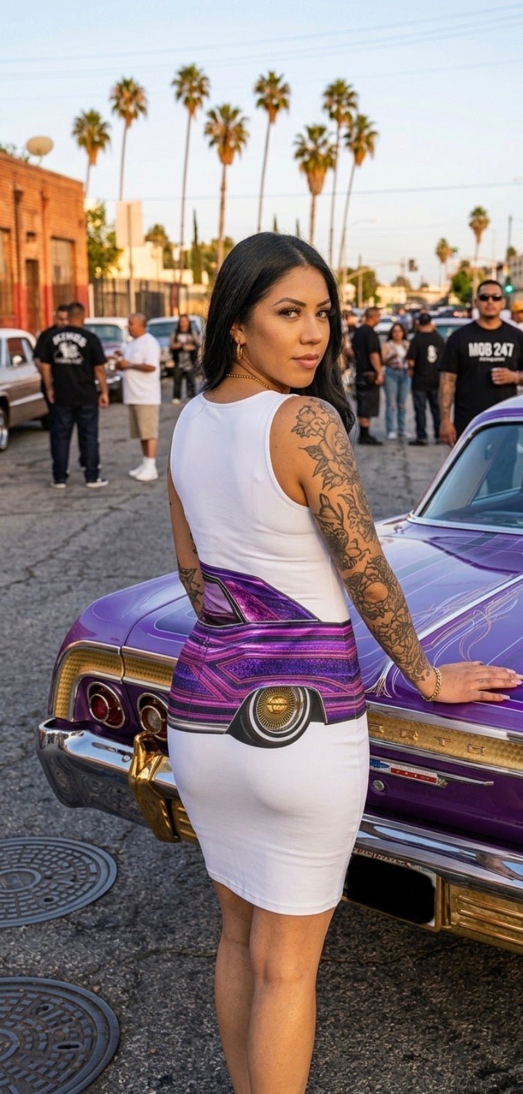 Mz Lopez Purple Impala Bodycon Dress - MOB 247 Lifestyle