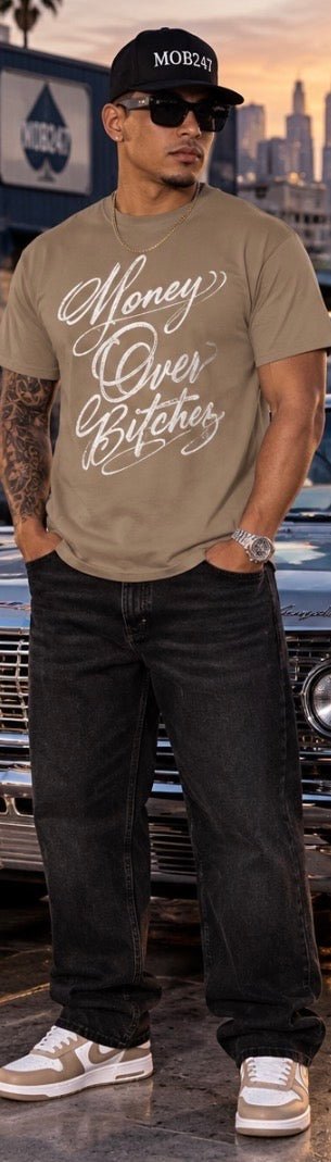 OG BROWN SCRIPT tee - MOB 247 Lifestyle