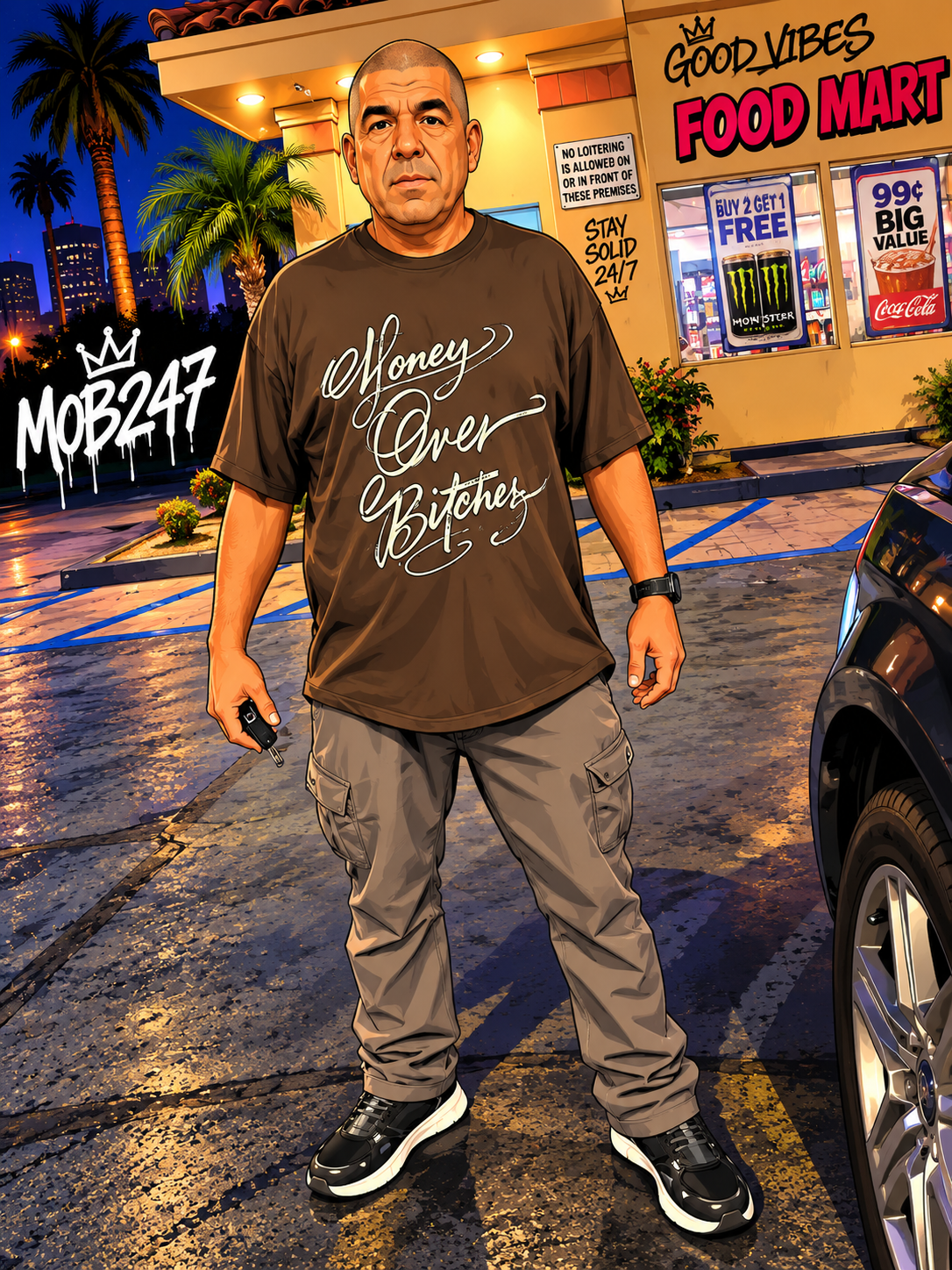 OG BROWN SCRIPT tee - MOB 247 Lifestyle
