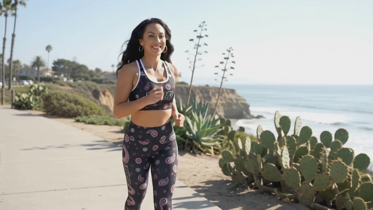 Black Bandana Padded Sports Bra