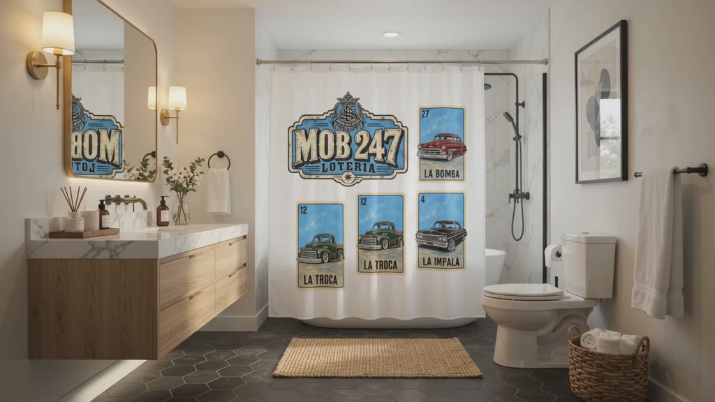La Lotería Lowrider Shower curtain