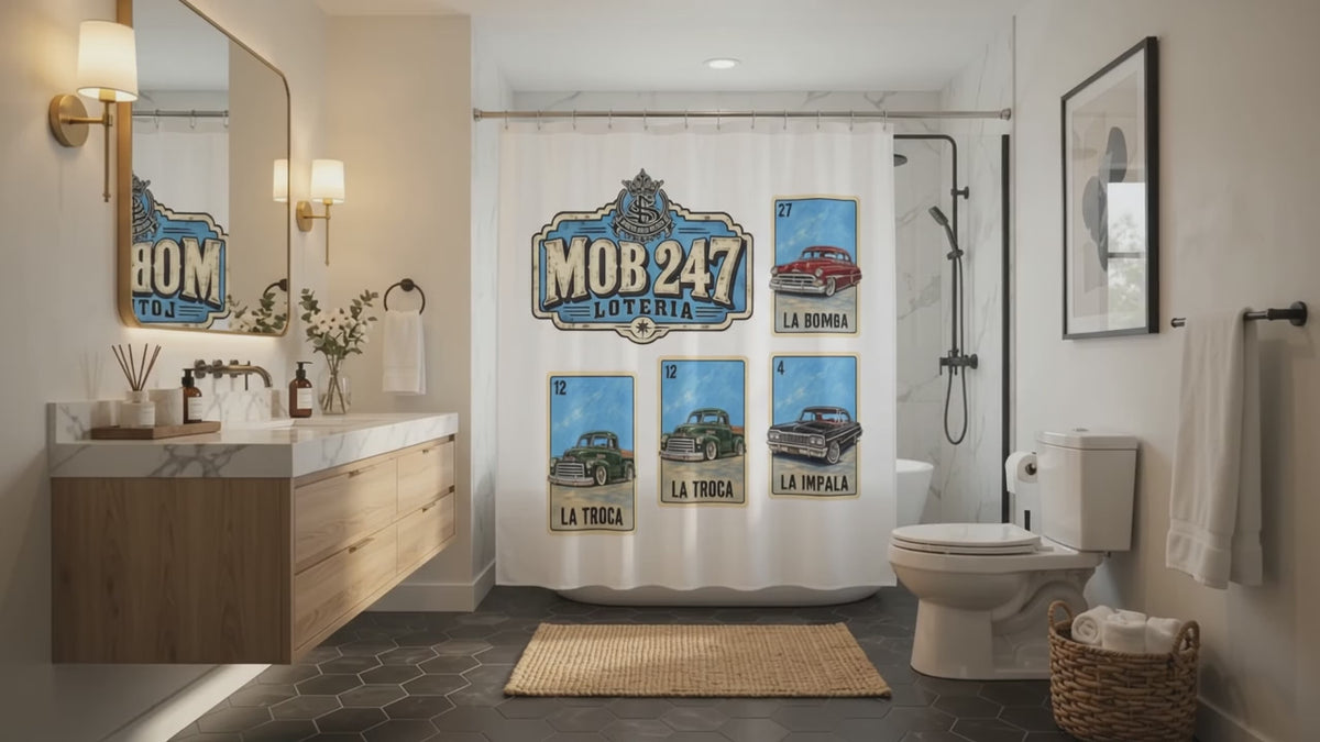 La Lotería Lowrider Shower curtain