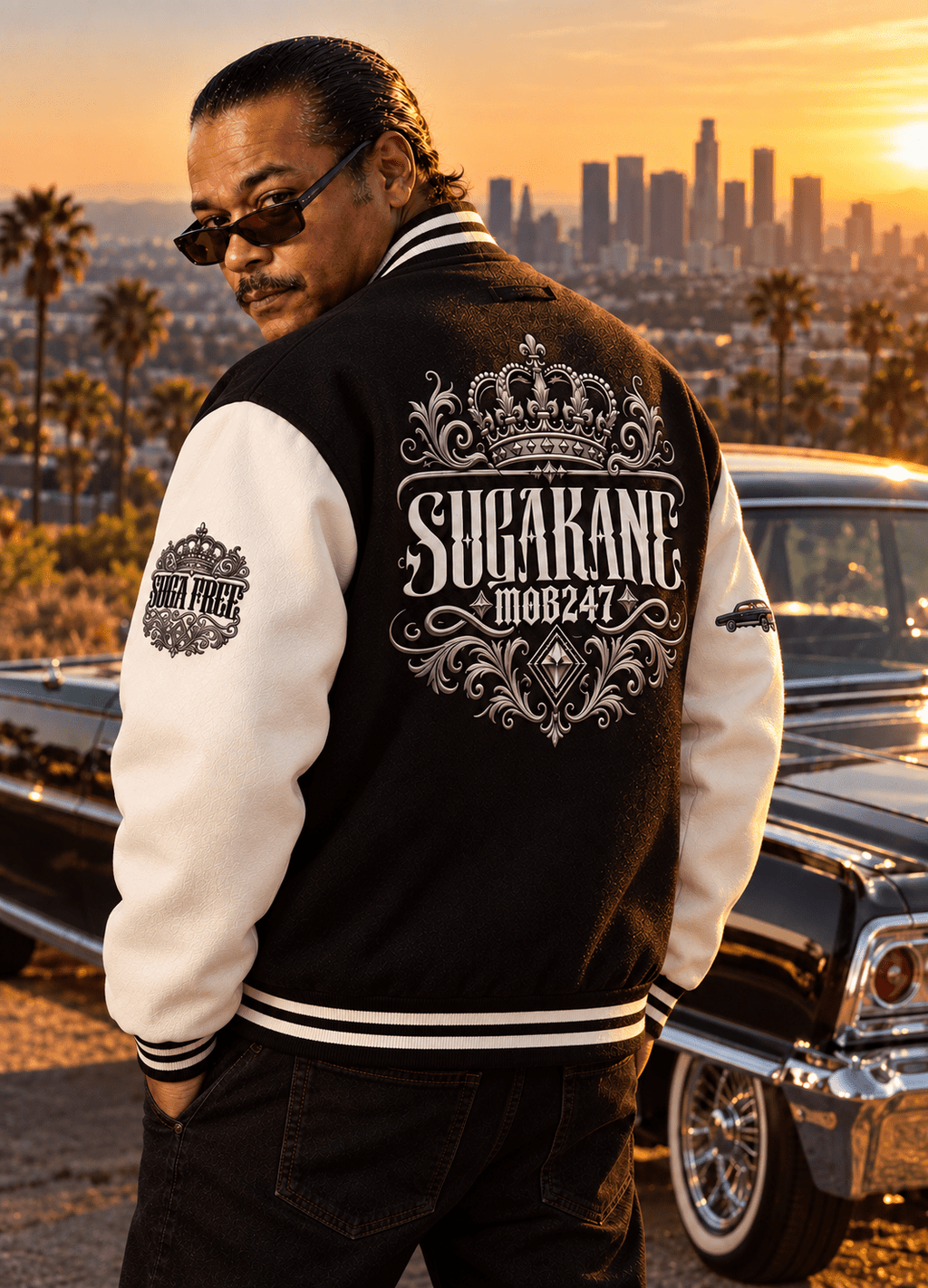 Suga Free Limited SugaKane Heavyweight letterman jacket - MOB 247 Lifestyle