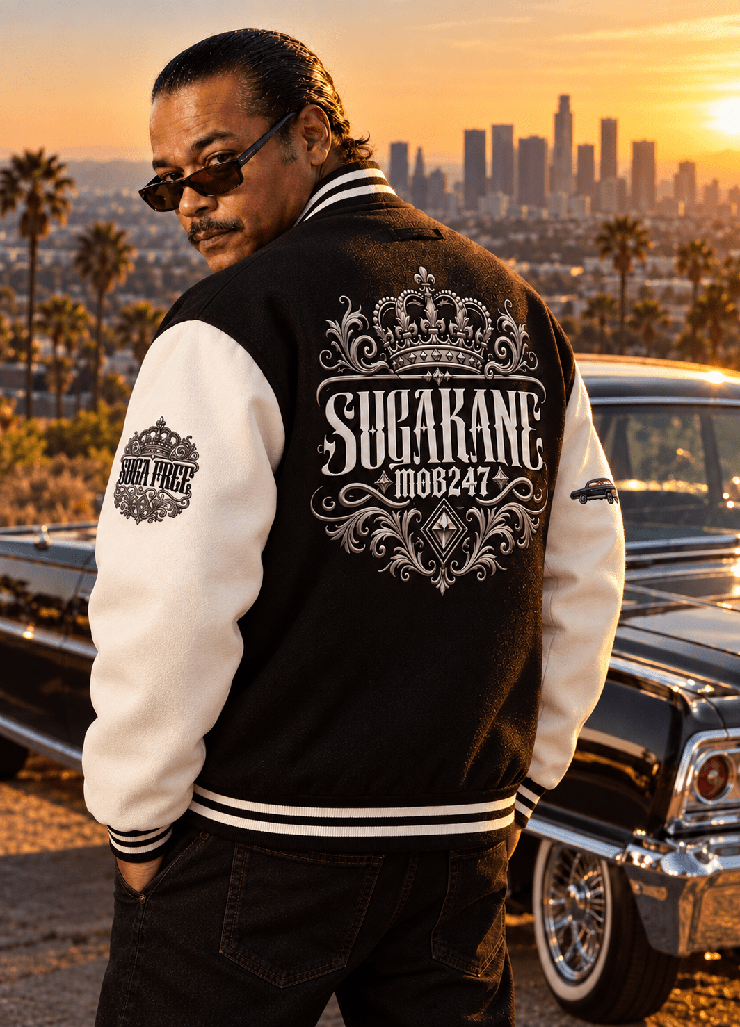 Suga Free Limited SugaKane Heavyweight letterman jacket - MOB 247 Lifestyle