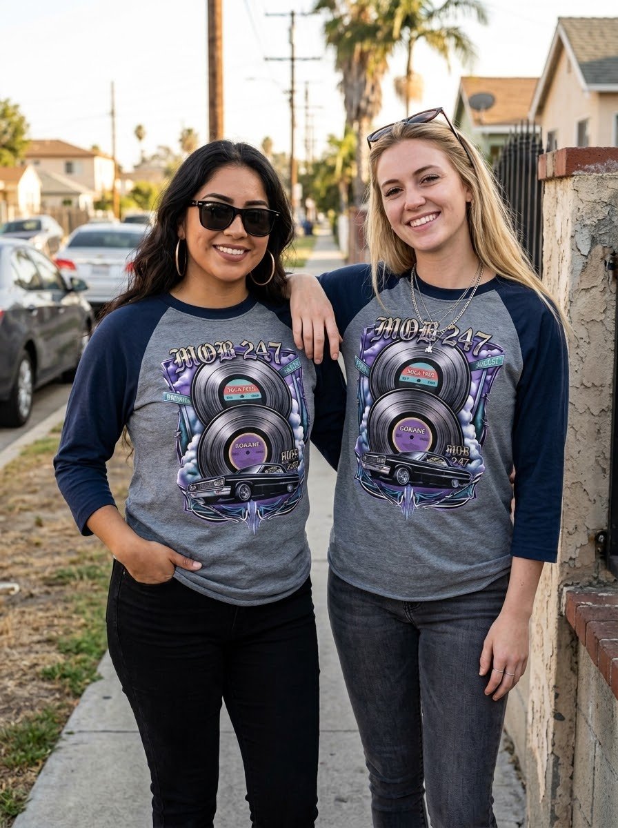 Suga Free x Kokane Lowrider 3/4 Sleeve Tee - MOB 247 Lifestyle