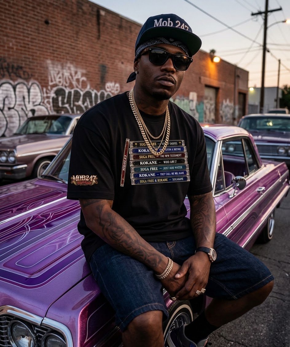 SugaKane CD Stack classic tee - MOB 247 Lifestyle